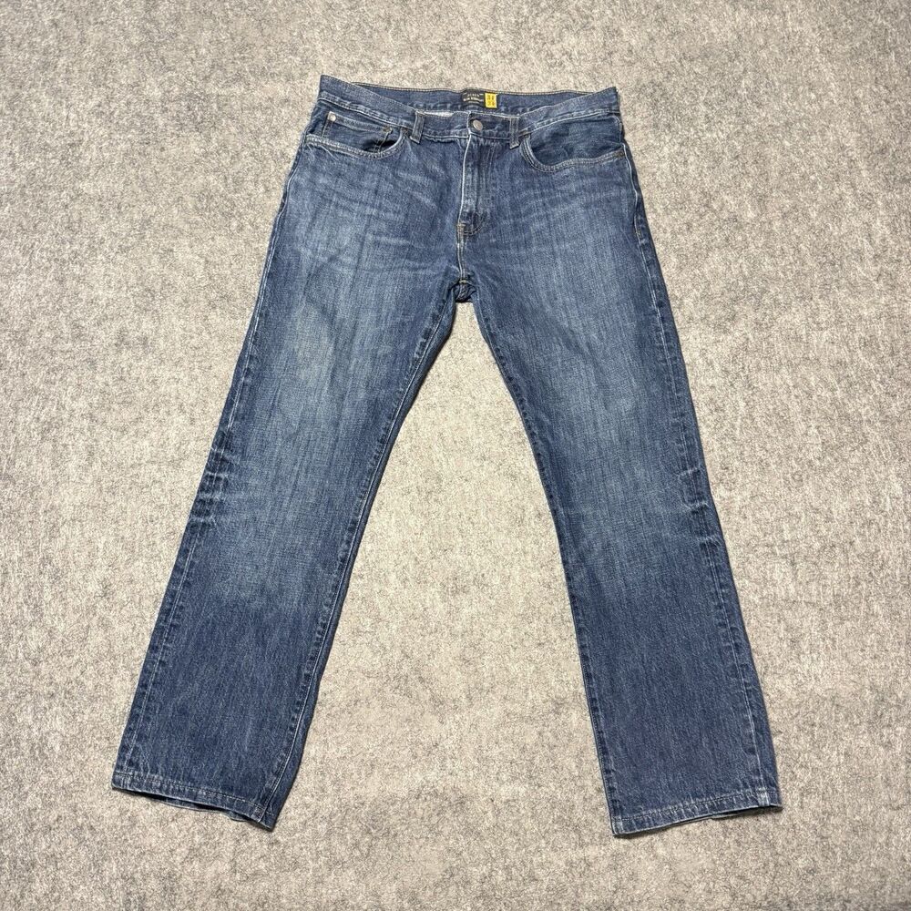 JCrew Slim Straight Jeans Mens 34 x 34 Blue Denim 100% Cotton Pants Classic